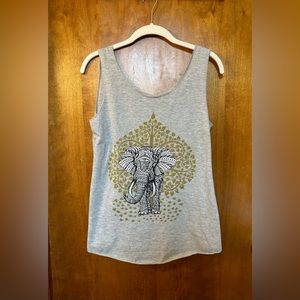 Boho Spiritual Tree & Elephant Tank Top - New w/o Tags